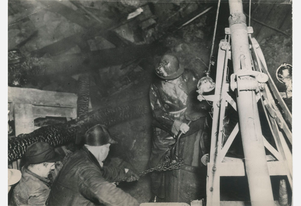 Rescate de mineros en Benton, Wisconsin, EE.UU.